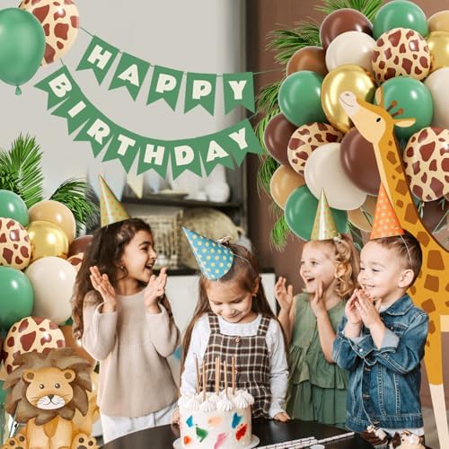 60pcs Safari Balloons for Birthday and Baby Shower Decorations