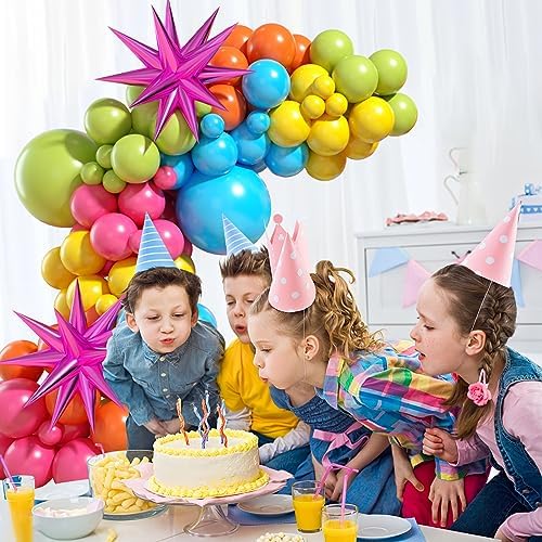 Rainbow Balloon Arch with 22in Star Foil Balloons