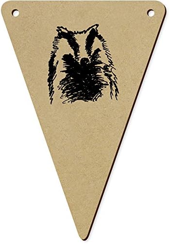 Azeeda 5 x 140mm Badger Face Wooden Bunting Flags