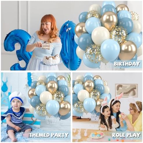 Paready 50 pcs Dusty Blue Balloons Party Decor