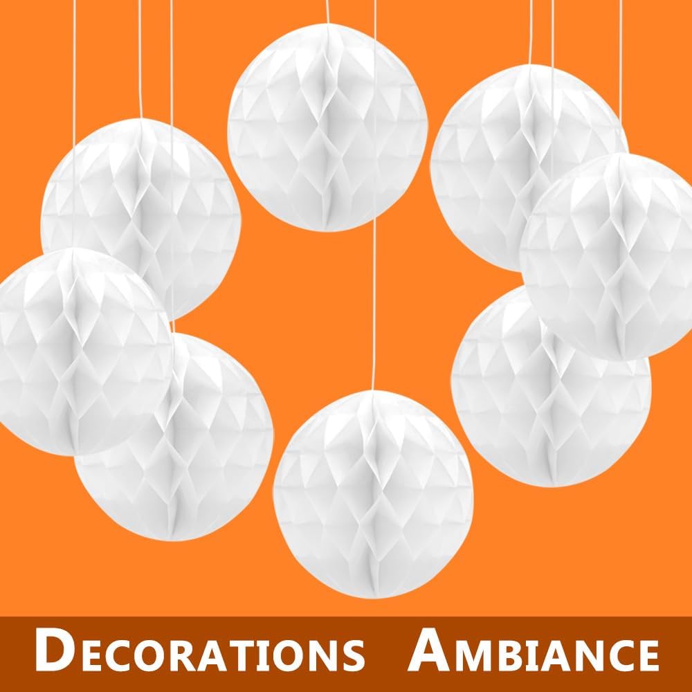 Yosawa 8 Pcs Paper Honeycomb Balls Decoration