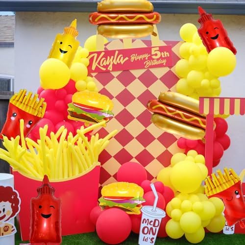 10Pcs Food Themed BBQ Balloons Party Decorations