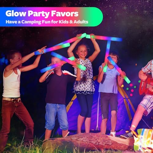 107 PCS LED Foam Glow Sticks with 3 Modes