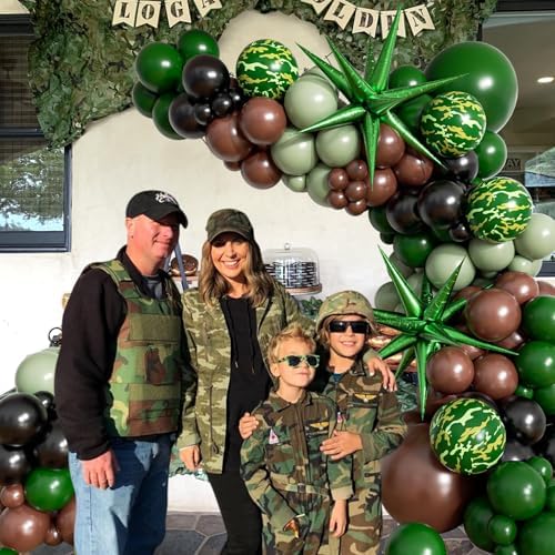 137pcs Camo Balloon Arch Kit for Jungle Birthday Decorations