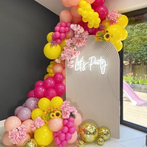 Pink and Yellow 12 Inch Balloons Decor Kit