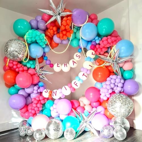 Disco Balloon Arch Kit 125PCS 22 Inch Mylar Balloons