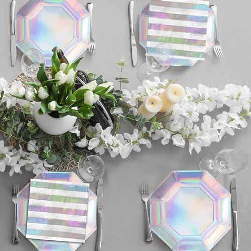 Gatherfun Iridescent Party Plates Set of 16