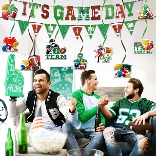 Super Football Party Decorations 2025 Game Day Banner Hanging Swirls