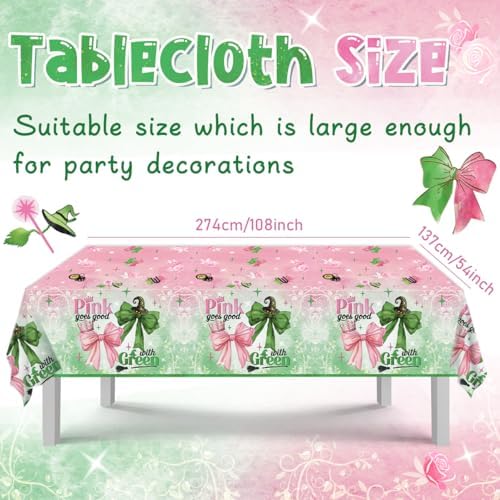 XFongFron Party Decor Tablecloths 3 Pcs Pink Green Bow Design