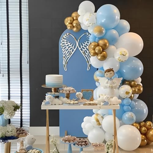 Blue and Gold Balloons 50pcs Party Decor Set