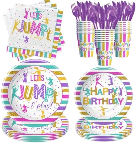 Jump Party Decorations Tableware Set for 24 Guests