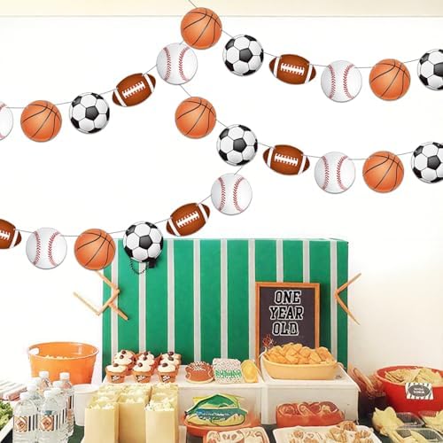 4 PCS Sports Theme Party Banners Garland Decorations