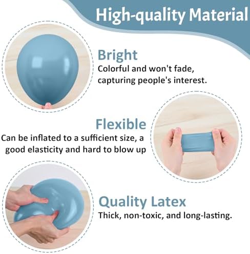 Paready 50 pcs Dusty Blue Balloons Party Decor