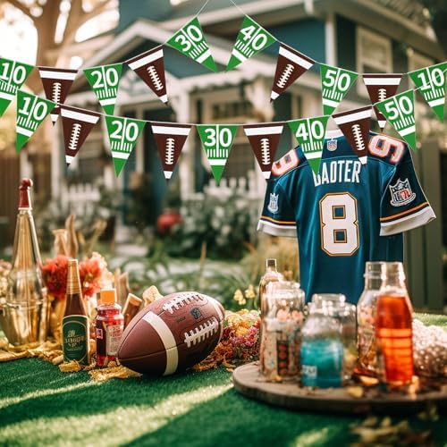 4 Pcs Football Banners Green Sports Party Decor