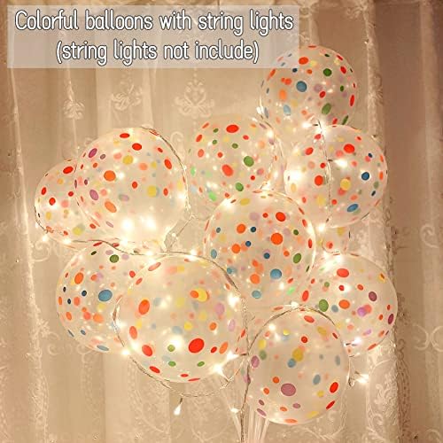 50 Piece Rainbow Polka Dot Balloons for Birthday Party