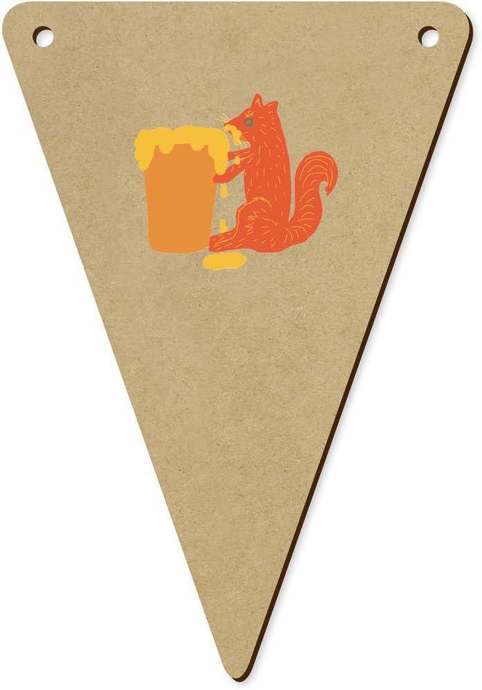 5 Pieces Squirrel with a Pint of Beer Wooden Bunting Flags