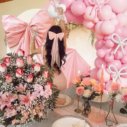 Coquette Birthday Balloon Decor Kit 149 Pcs Pink White