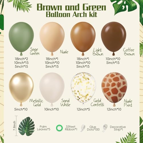 152pcs Jungle Safari Balloon Arch Decor Kit