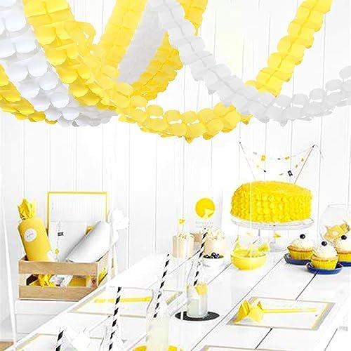 White Yellow Party Streamers Garland 157 Ft Four Leaf Clover Hanging Banner