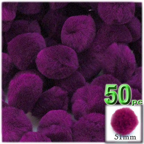 The Crafts Outlet 50-Piece Emerald Green Pom Poms Acrylic 2-Inch Round