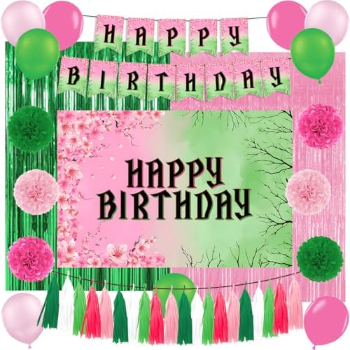 Witch Birthday Party Supplies Set Pink and Green