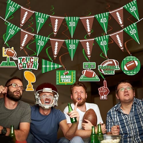 Football Party Decor Set 2 Banners 9 Swirls