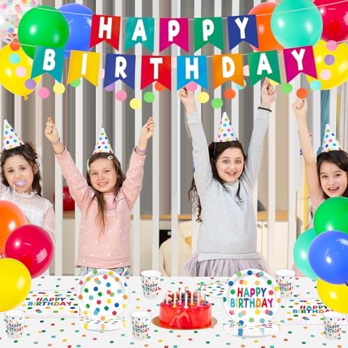 Detanpoly 158pcs Happy Birthday Party Set for Kids