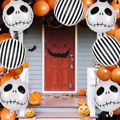 12 Pcs Halloween Balloons Skull Foil Balloons