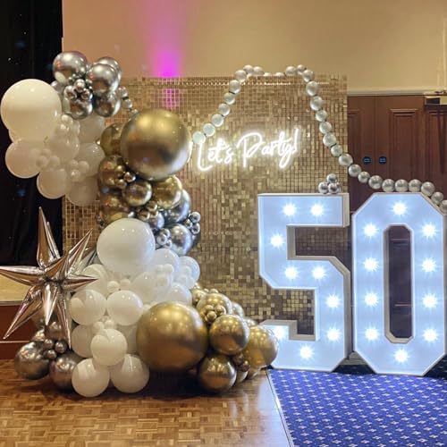 Paready 60 Pcs 12 Inch Metallic Balloons Set