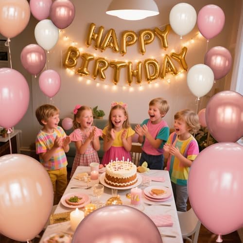 68 Pcs Retro Pink Balloons for Parties and Celebrations