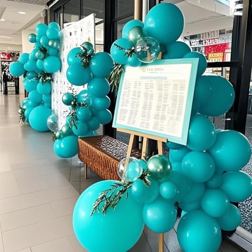 IXVAN Turquoise Blue Balloons 145pcs Balloon Arch Kit