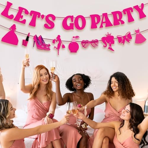 Generic Lets Go Party Hot Pink Banner - 10 Ft