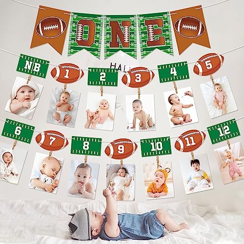1st Birthday Football Theme Banner Decorations