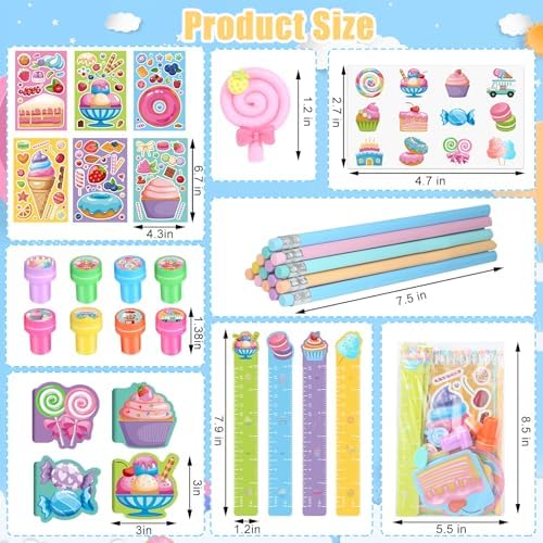 BenLouis 96Pcs Candyland Party Favors Mini Notebook Set for Kids