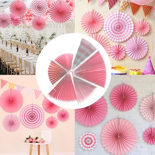 Ruidee Rainbow Hanging Paper Fans for Party Decorations