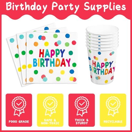 Detanpoly 158pcs Happy Birthday Party Set for Kids