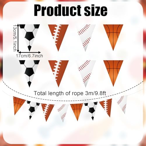 4pcs Sports Pennant Banners for Party Decorations