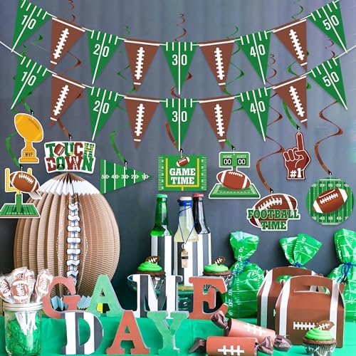 Football Party Decor Set 2 Banners 9 Swirls