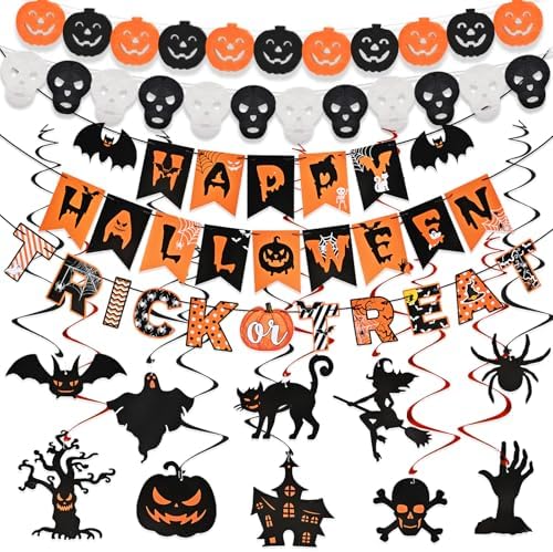 AhfuLife Halloween Decorations Set with Banners