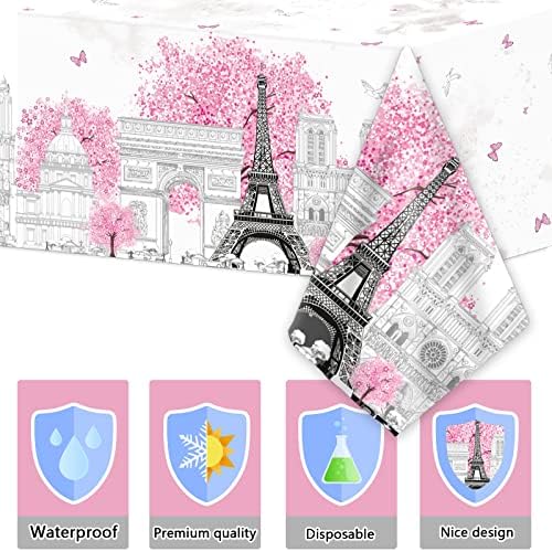ZOIIWA 98 Pcs Paris Eiffel Tower Party Decor Set