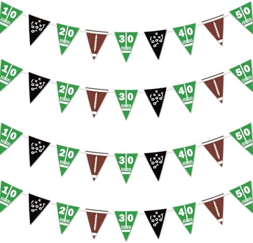 4Pcs Football Triangle Banner Decorations for Parties