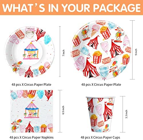 Circus Carnival Party Tableware Set for 48 Guests