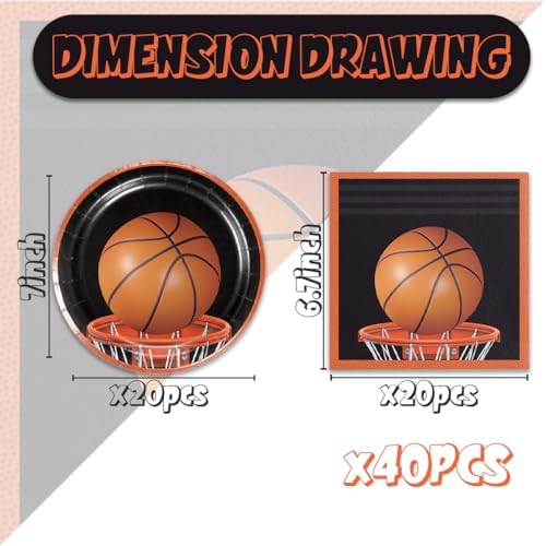 40Pcs Basketball Party Decorations Set