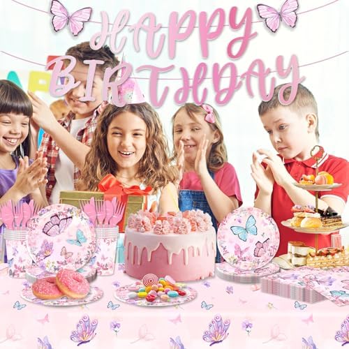 170 Pack Butterfly Party Decorations for 24 Guests