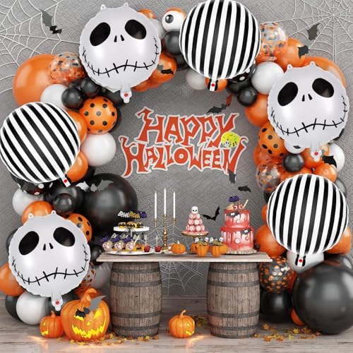 12 Pcs Halloween Balloons Skull Foil Balloons