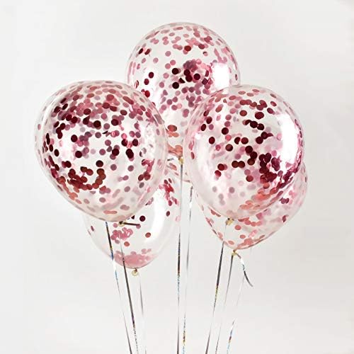 Rose Gold Confetti Balloons 25 Pcs for Party Decorations