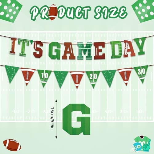Super Football Party Decorations 2025 Game Day Banner Hanging Swirls