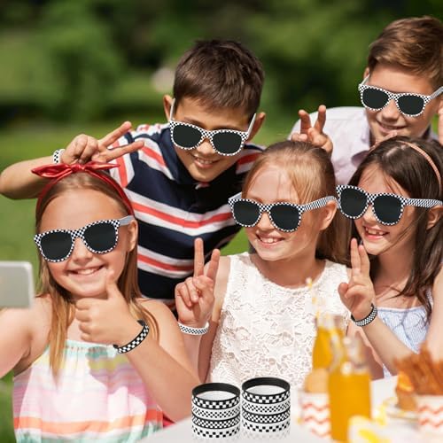 24PCS Race Car Sunglasses Wristbands Party Set