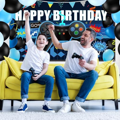 Skylety 34 Piece Gamer Birthday Party Decor Set