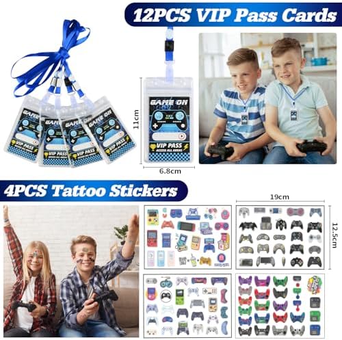 126 PCS Gaming Party Favors with Drawstring Bags